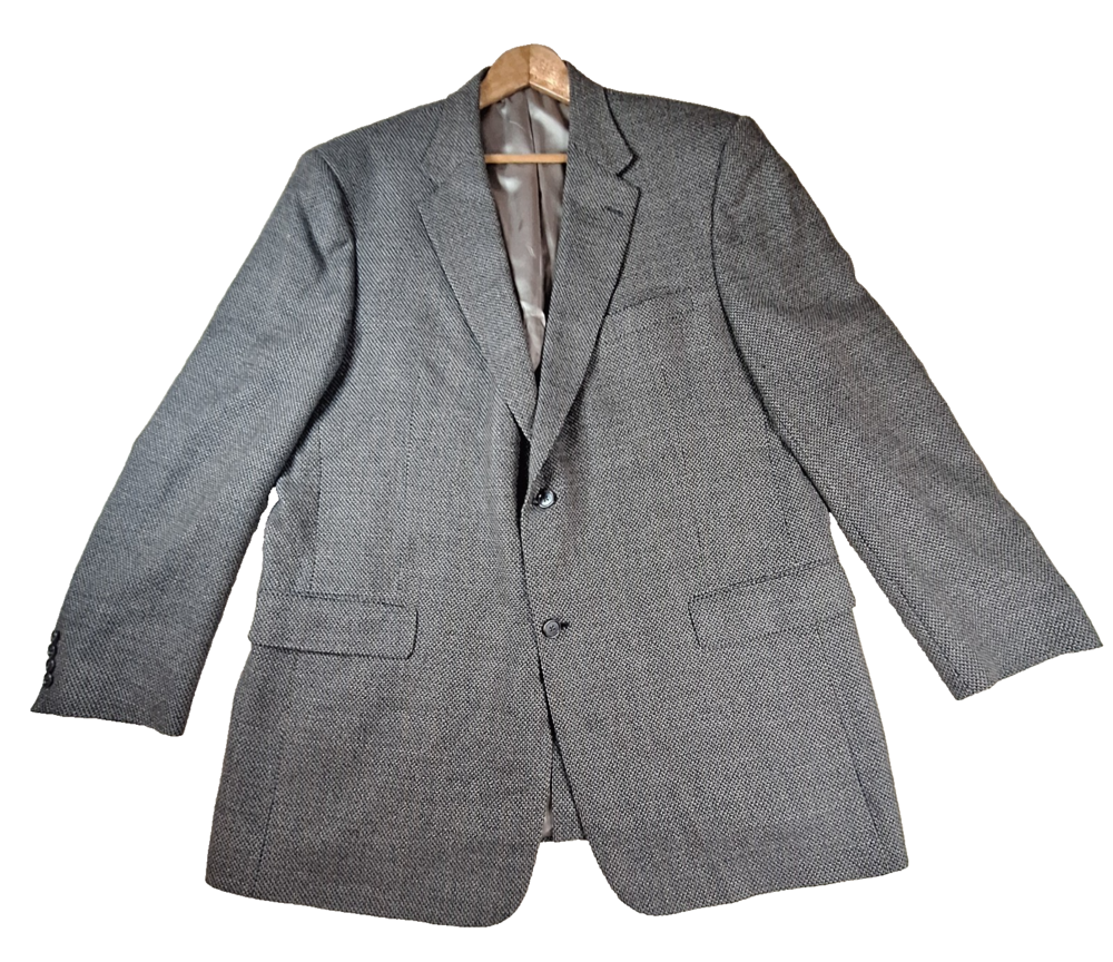 Hart Schaffner Marx Sports Coat Men's 48XL Brown Basket Weave Single Breasted
